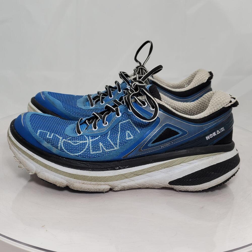Hoka One One Bondi 4 Shoes Men 9 Blue Mesh Road Running No insoles Sneaker